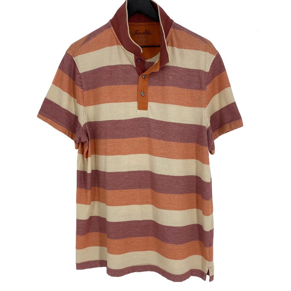 TASSO ELBA Supima Blend Stripe Lux Polo Shirt